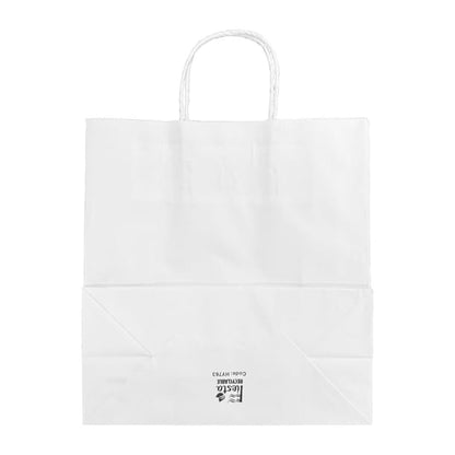 Fiesta Recyclable Twist Handle White Paper Bags Medium (250 Pack) hy763
