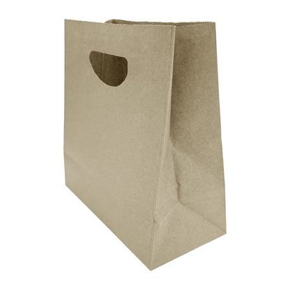 Fiesta Recyclable D Cut Handle Brown Paper Bags Medium (250 Pack) hy764