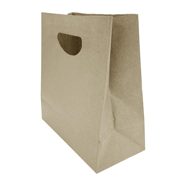 Fiesta Recyclable D Cut Handle Brown Paper Bags Medium (250 Pack) hy764