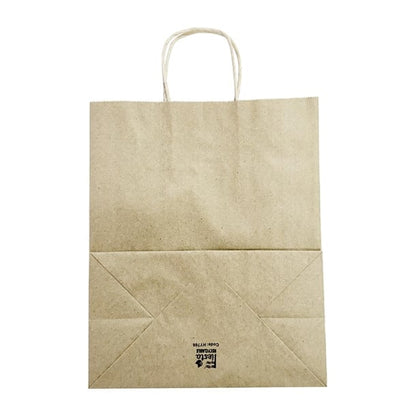 Fiesta Recyclable Twist Handle Brown Paper Bags Large (250 Pack) hy766