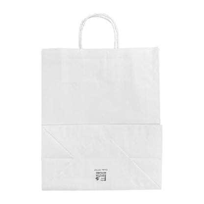 Fiesta Recyclable Twist Handle White Paper Bags Large (250 Pack) hy767