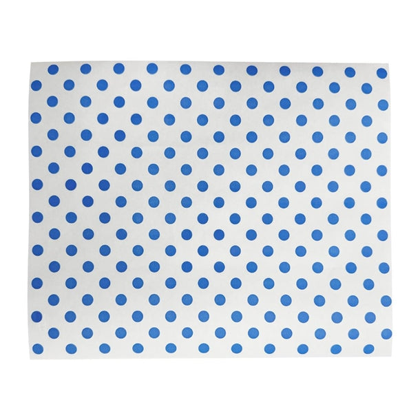 Fiesta Compostable Burger Wraps Blue Dot 250x200mm (200 Pack) hy791