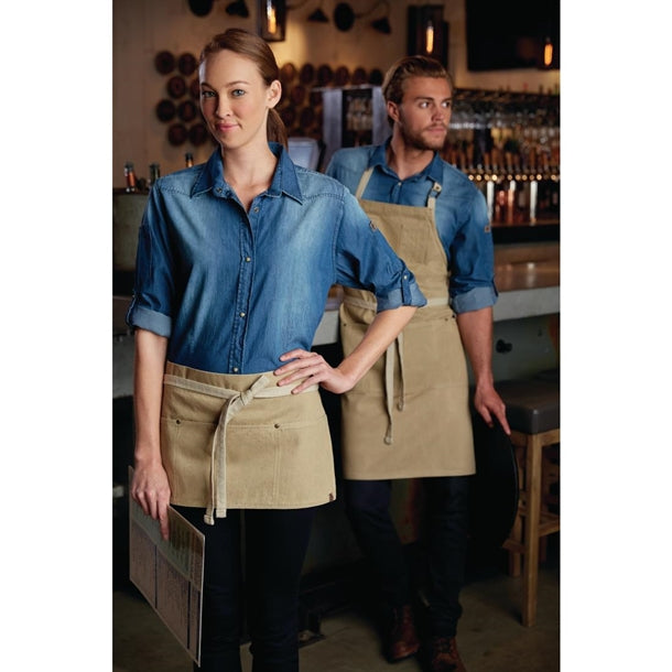 Chef Works Urban Austin Denim Bib Apron Natural bb007