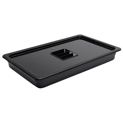 Vogue Polycarbonate 1/1 Gastronorm Container 65mm Black u454