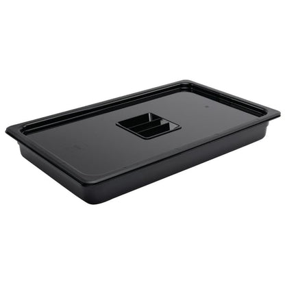 Vogue Polycarbonate 1/1 Gastronorm Container 65mm Black u454