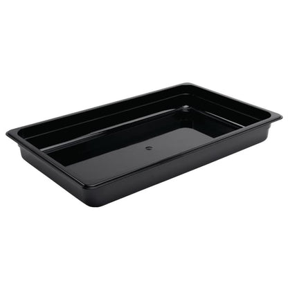 Vogue Polycarbonate 1/1 Gastronorm Container 65mm Black u454