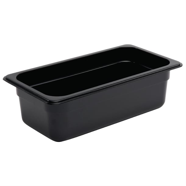Vogue Polycarbonate 1/3 Gastronorm Container 100mm Black u463