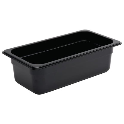 Vogue Polycarbonate 1/3 Gastronorm Container 100mm Black u463