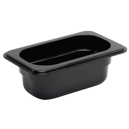 Vogue Polycarbonate 1/9 Gastronorm Container 65mm Black u472