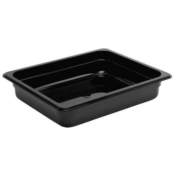 Vogue Polycarbonate 1/2 Gastronorm Container 65mm Black u458