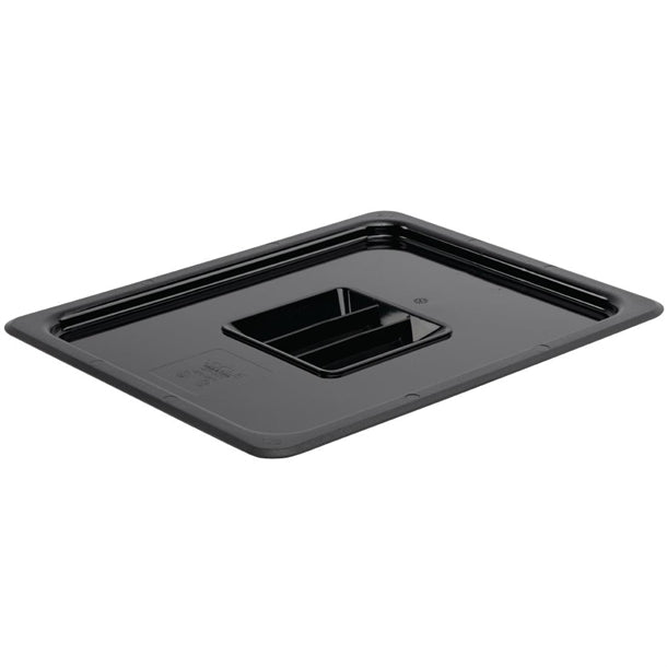 Vogue Polycarbonate 1/2 Gastronorm Lid Black u475