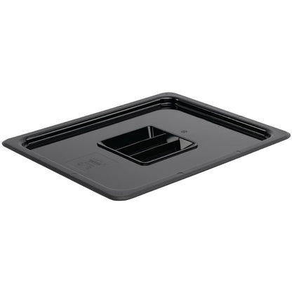 Vogue Polycarbonate 1/2 Gastronorm Lid Black u475