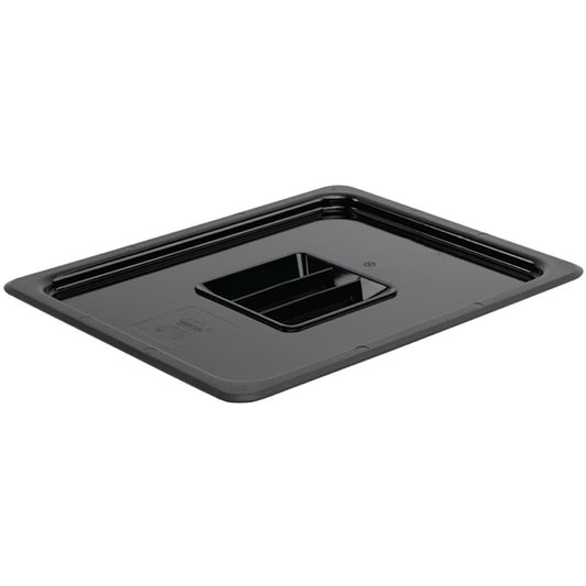 Vogue Polycarbonate 1/2 Gastronorm Lid Black u475