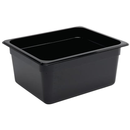 Vogue Polycarbonate 1/2 Gastronorm Container 150mm Black u460