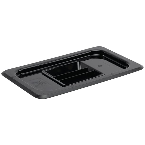 Vogue Polycarbonate 1/4 Gastronorm Lid Black u477