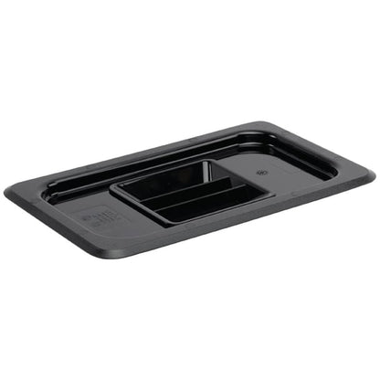 Vogue Polycarbonate 1/4 Gastronorm Lid Black u477