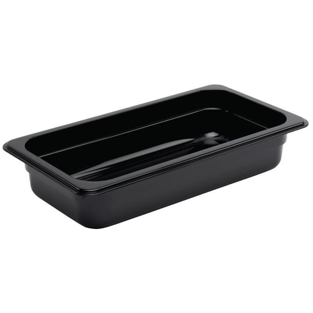 Vogue Polycarbonate 1/3 Gastronorm Container 65mm Black u462