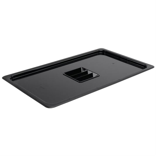 Vogue Polycarbonate 1/1 Gastronorm Lid Black u474