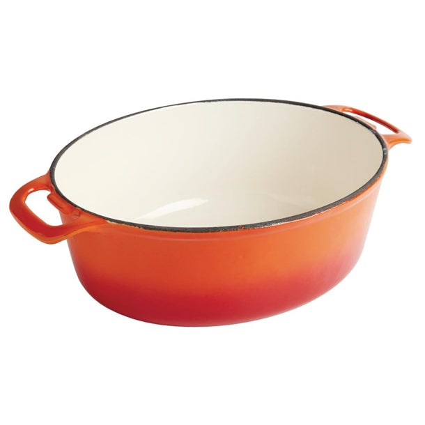 Vogue Oval Casserole Dish Orange 5Ltr gh311