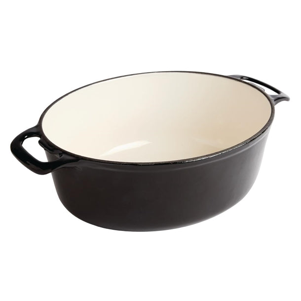 Vogue Oval Casserole Dish Black 6Ltr gh310