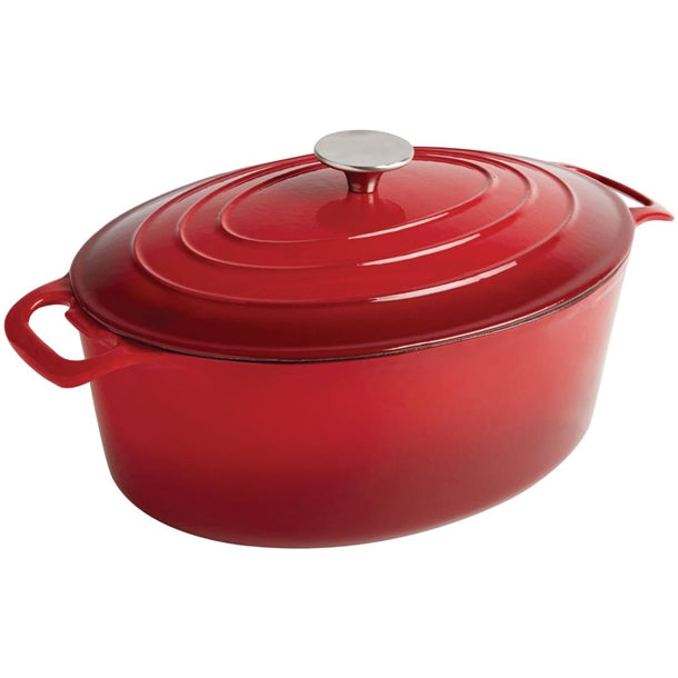Vogue Oval Casserole Dish Red 5Ltr gh313