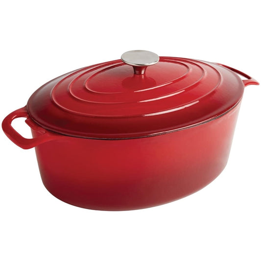 Vogue Oval Casserole Dish Red 5Ltr gh313