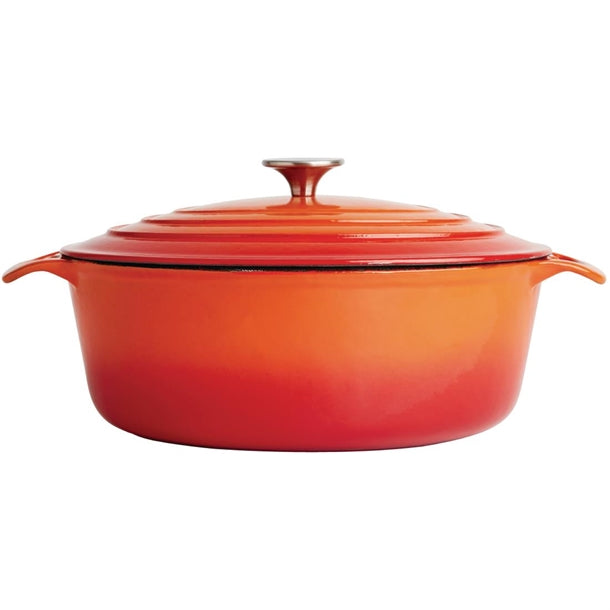 Vogue Oval Casserole Dish Orange 5Ltr gh311