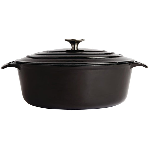 Vogue Oval Casserole Dish Black 6Ltr gh310