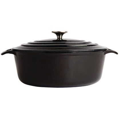 Vogue Oval Casserole Dish Black 6Ltr gh310