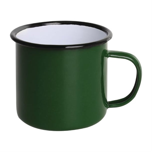 Olympia Enamel Mugs Green 350ml (6 Pack) dc396