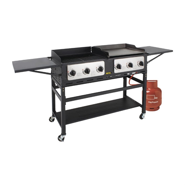 Buffalo 6 Burner Combi BBQ Grill and Griddle cp240