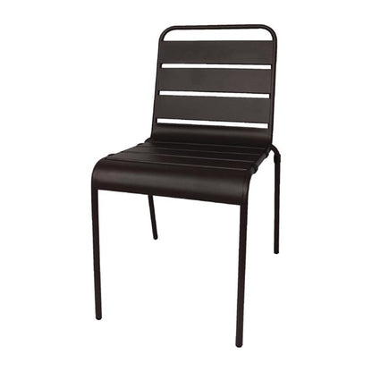 Bolero Amalfi Slatted Steel Side Chairs Black (4 Pack) cs728