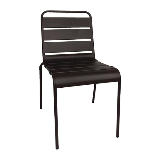 Bolero Amalfi Slatted Steel Side Chairs Black (4 Pack) cs728
