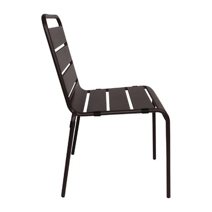 Bolero Amalfi Slatted Steel Side Chairs Black (4 Pack) cs728