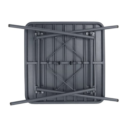 Bolero Amalfi Slatted Square Steel Folding Table Grey 700mm cs730