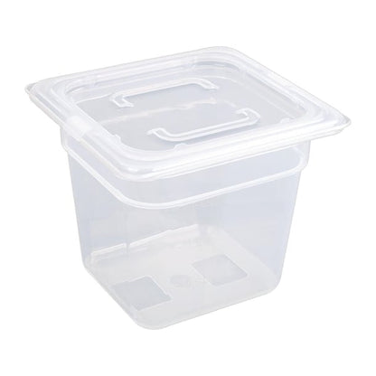 Vogue Polypropylene 1/6 Gastronorm Container with Lid 150mm (4 pack) gj527