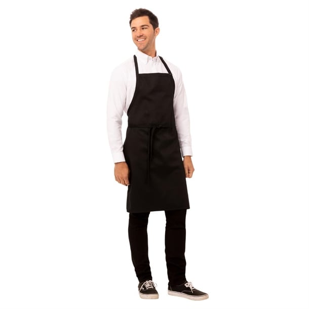 Chef Works Bib Apron Black a924