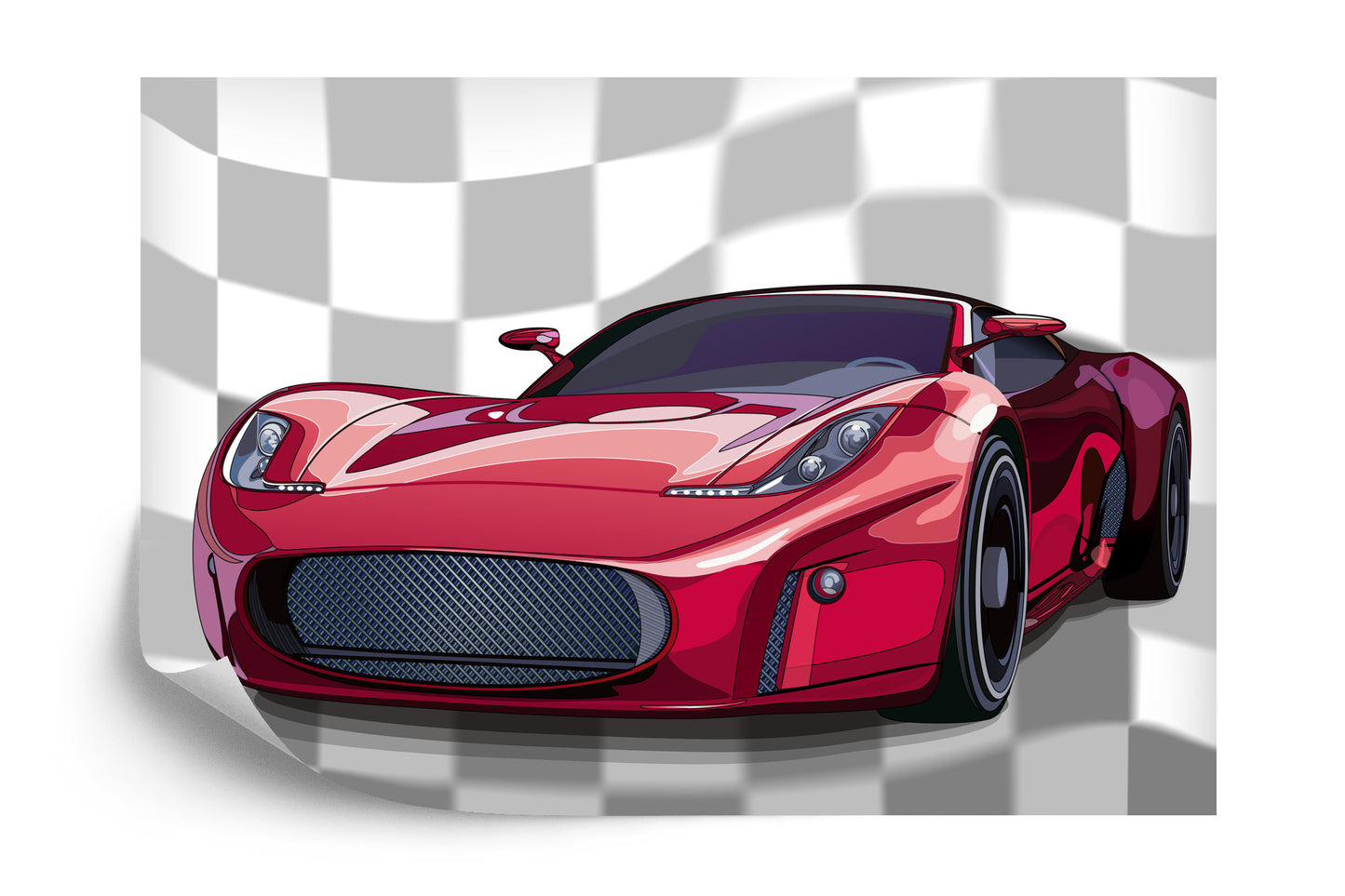 Photomural Sports Red Car