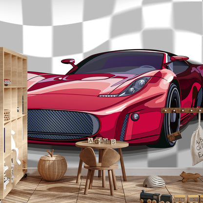 Photomural Sports Red Car