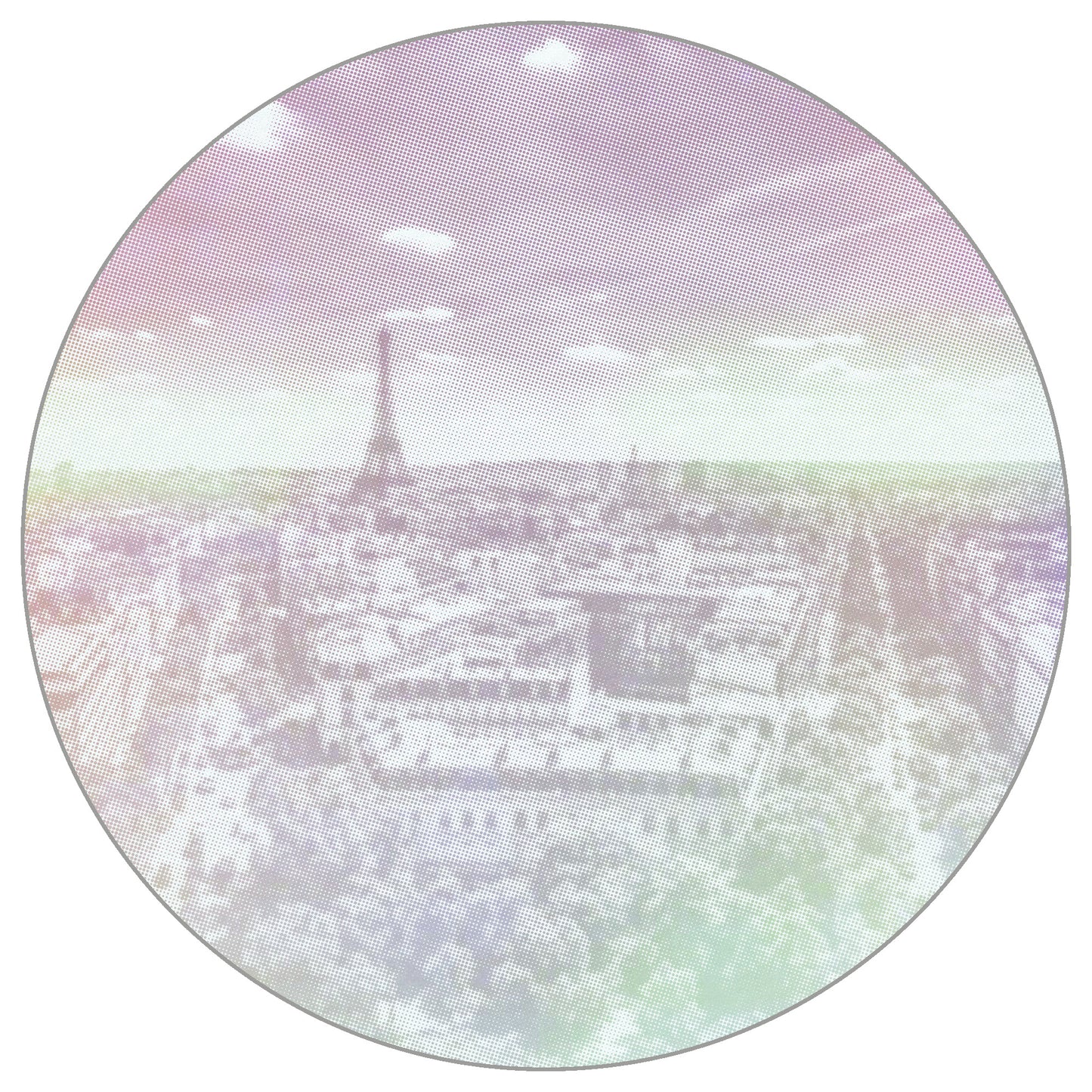 Circular Mural Paris Halftone