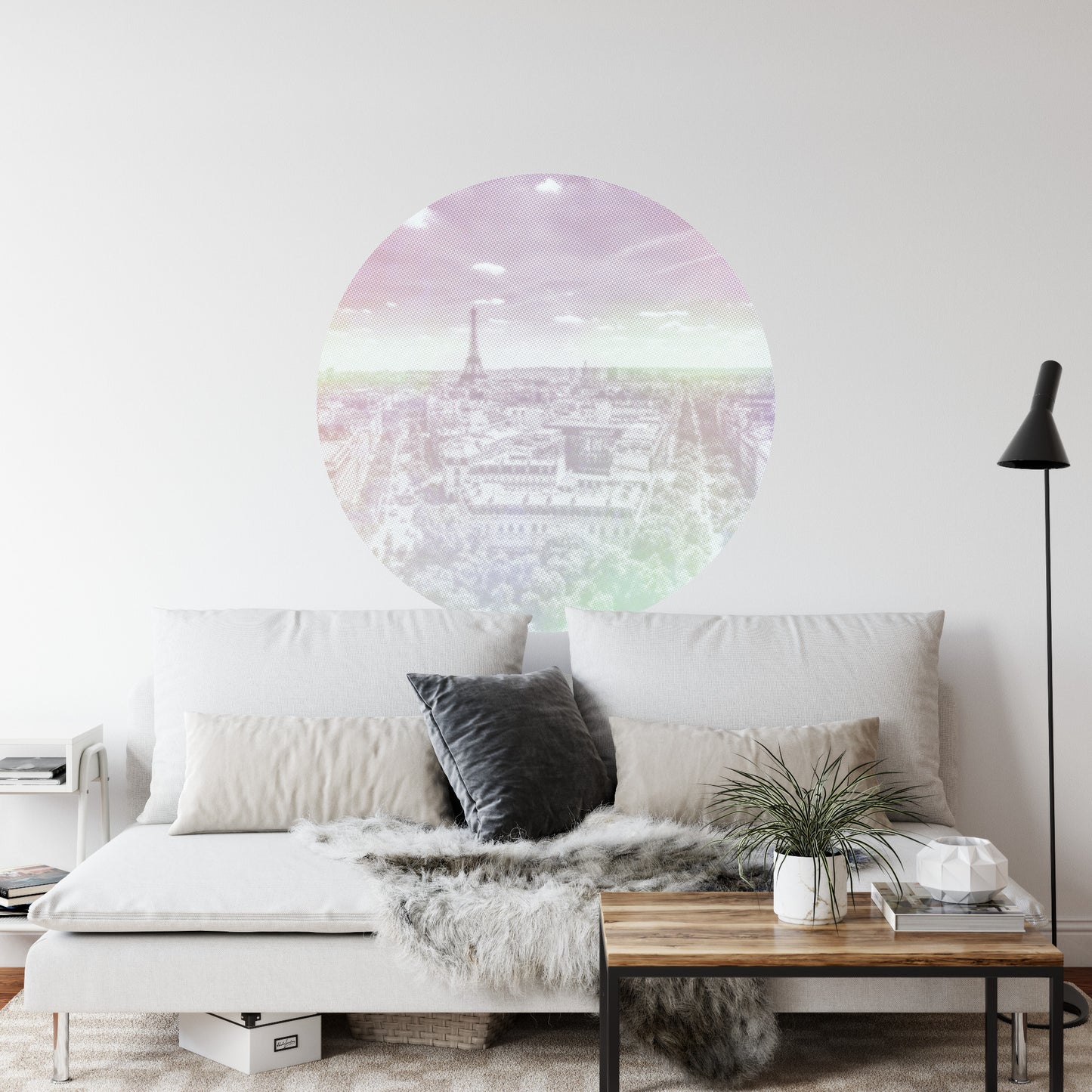 Circular Mural Paris Halftone