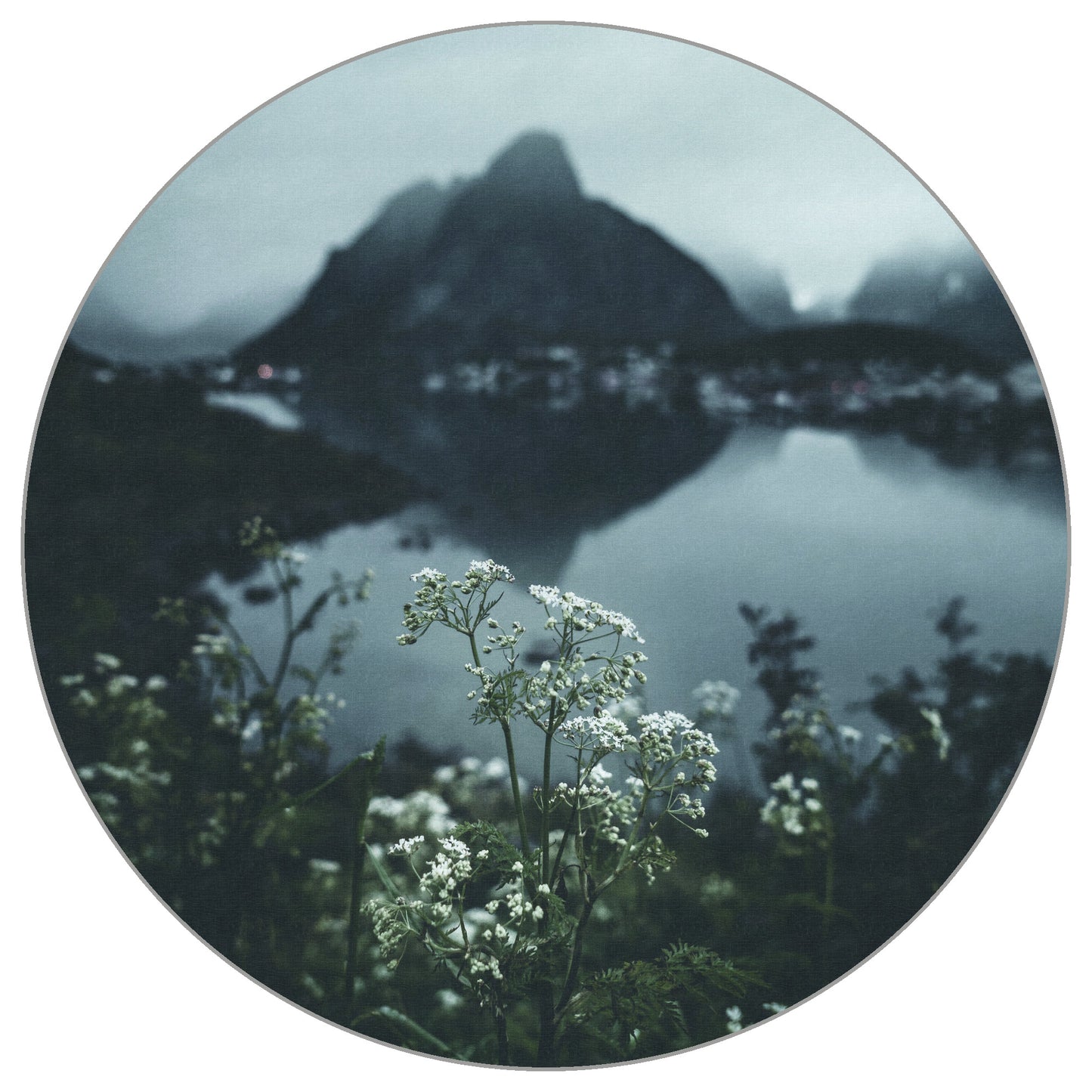 Circular Mural The Lake At The Top Of The World