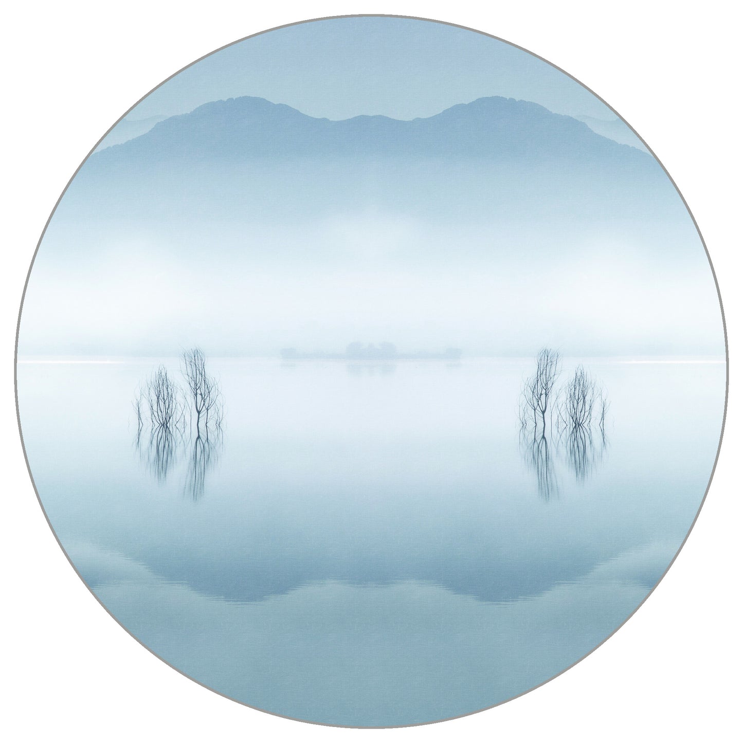 Circular Mural Blue Silence By Jose Beut