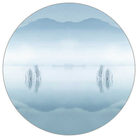 Circular Mural Blue Silence By Jose Beut