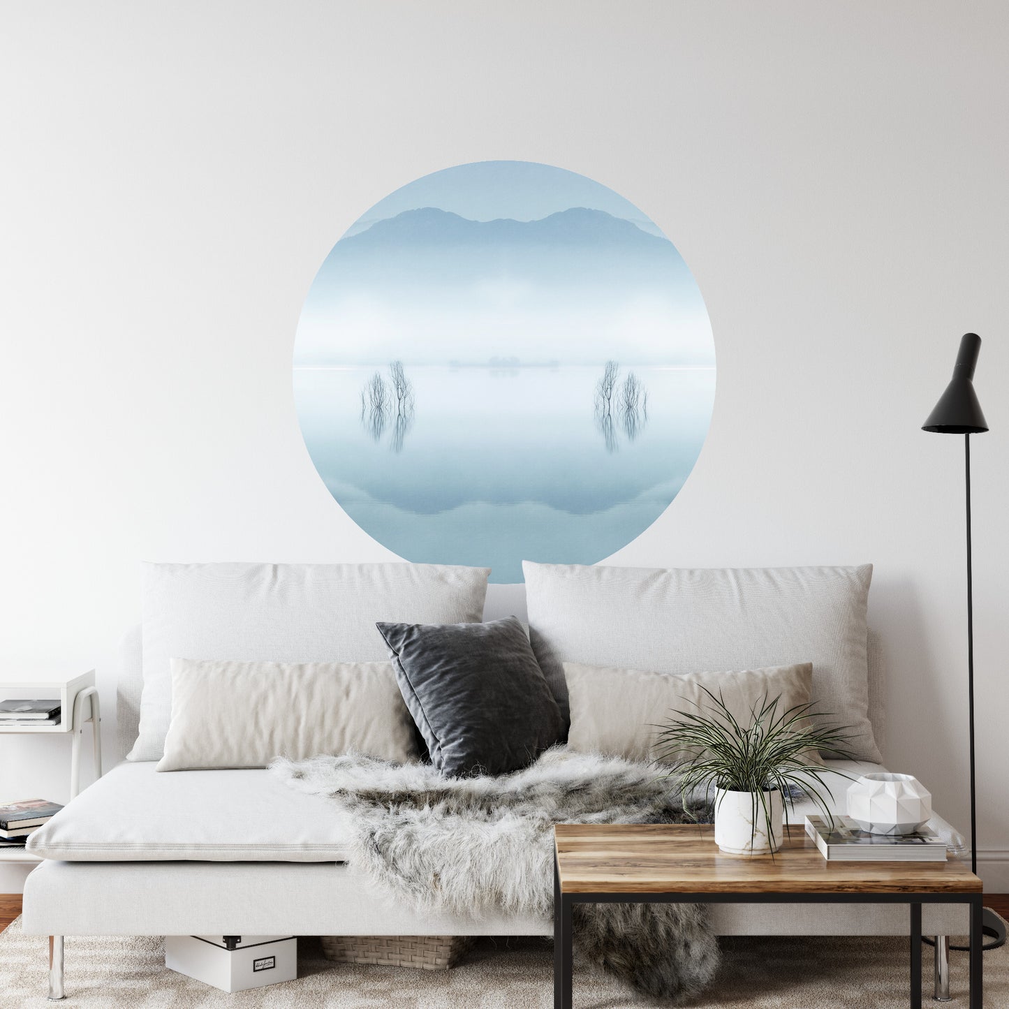 Circular Mural Blue Silence By Jose Beut