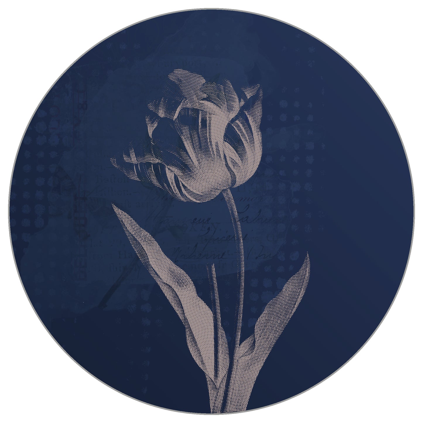 Circular Mural Dark Botanicals I