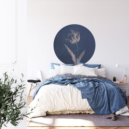 Circular Mural Dark Botanicals I