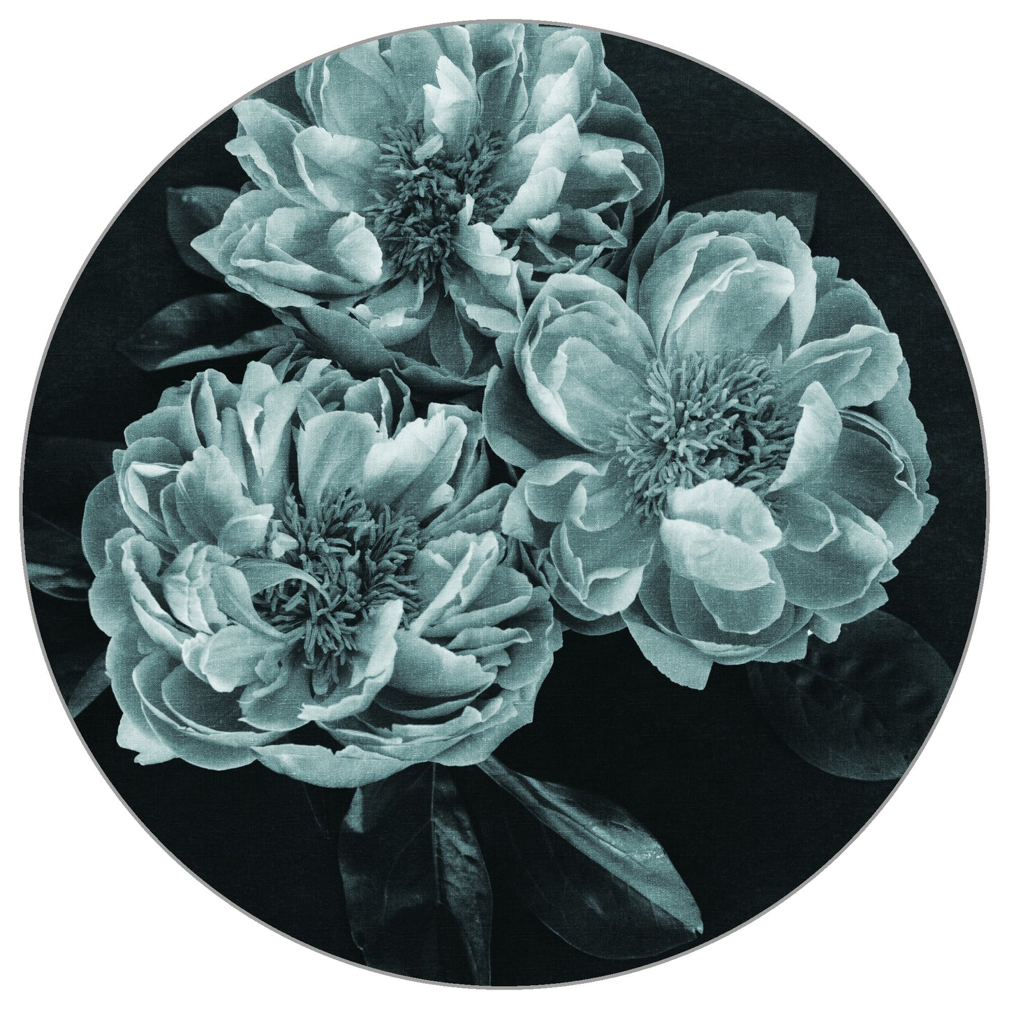 Circular Mural Dark Blooms