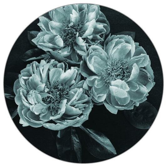 Circular Mural Dark Blooms