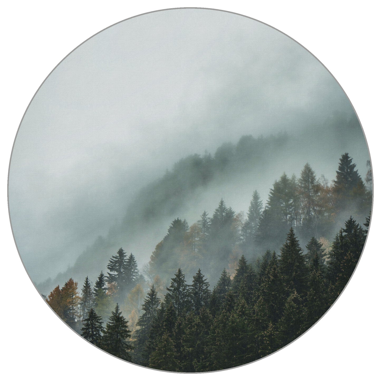 Circular Mural Rolling Mist